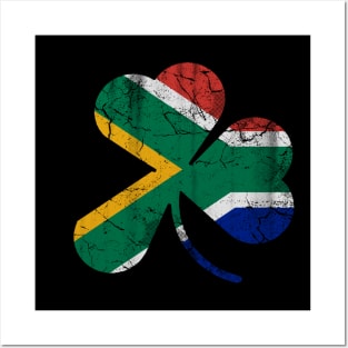 South Africa Flag Shamrock St Patrick's Day Posters and Art